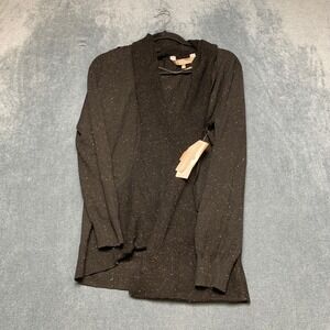 Chloe & Jasmine Cardigan Sweater Women Small Black Long Sleeve Winter Open Front